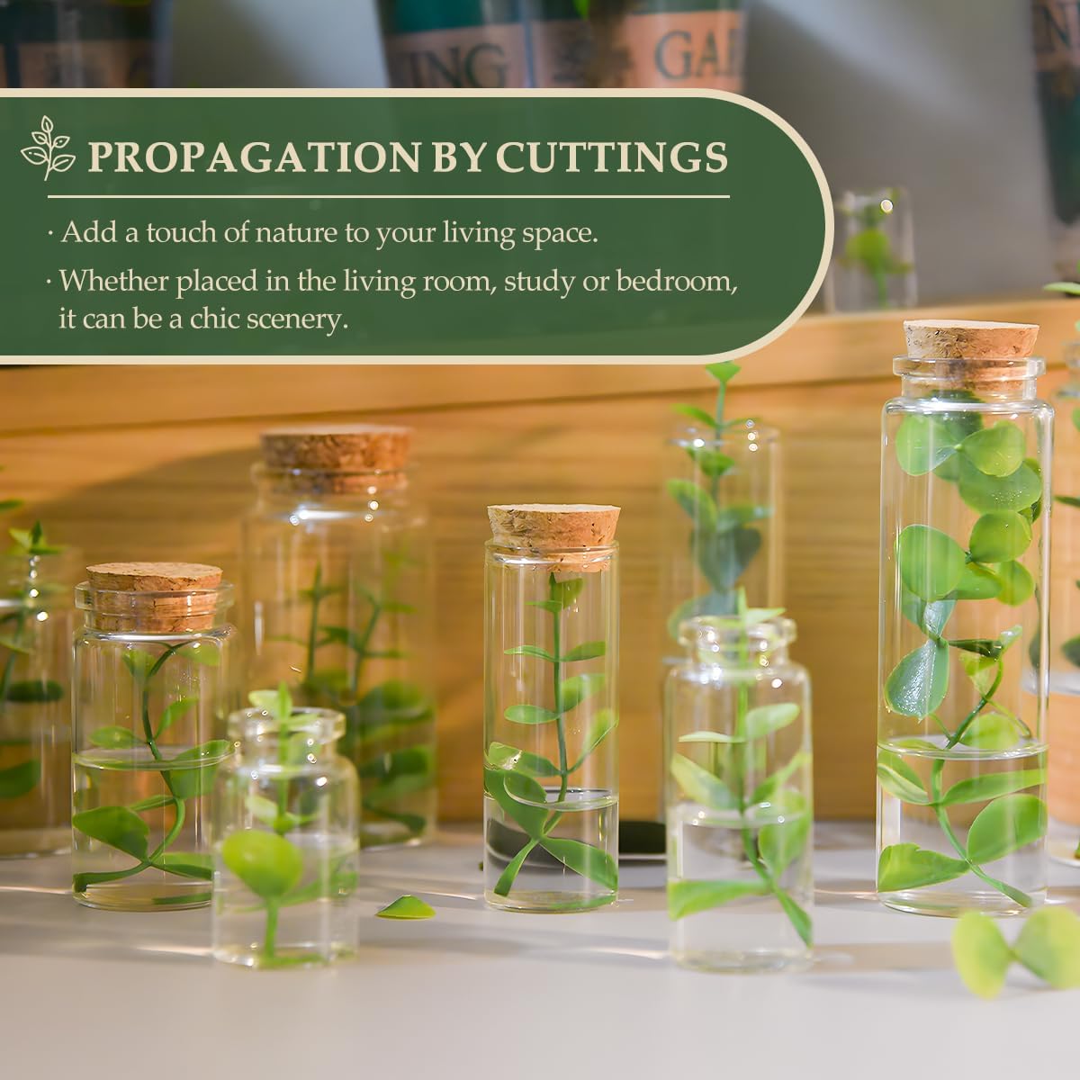 JIUYUE 4 pcs 50 ml Glass Bottles with Cork,Storage Bottles for Liquids(1.7 oz-1.85x1.96 inch)