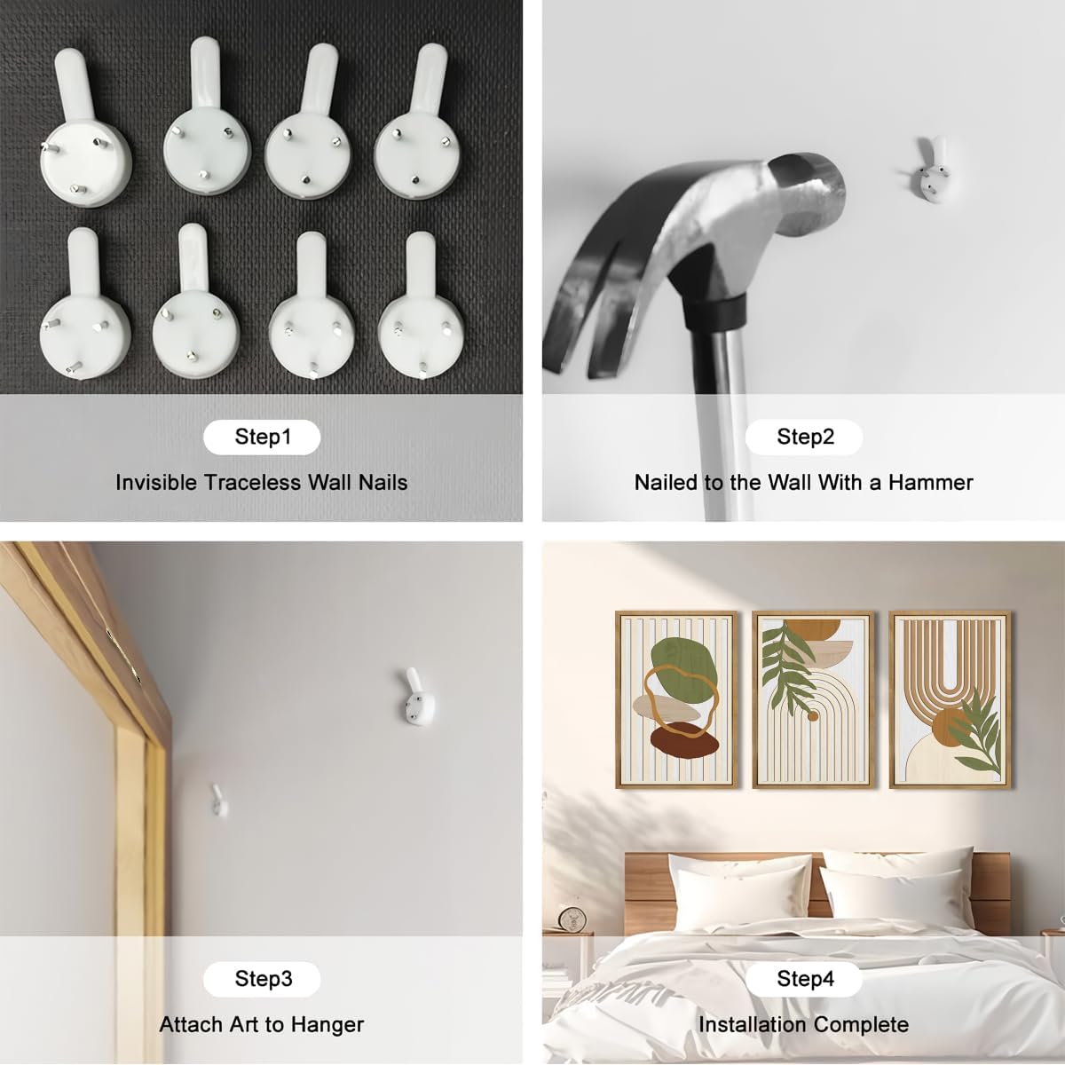 Large Sage Green Boho Wall Art Set Abstract Modern Geometric Wood Wall Decor Mid Century Neutral Artwork Bohemian Art Decor for Living Room Bedroom Office-16x24Inch x3