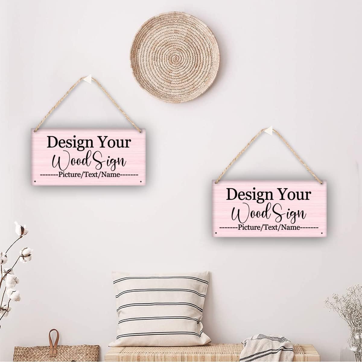 Personalized Rustic Wooden Sign, Custom Plaque Wall Hanging, Art Wood Board Sign for House, Customized Name Sign, Gifts for Family Members Teachers Friends 11.8x5.9 inch