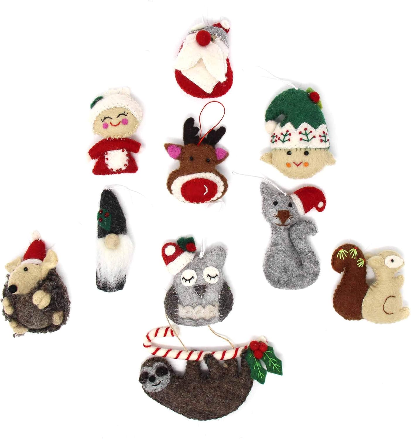 Hand Crafted Wool Felt Christmas or Winter Ornaments from Nepal, Penguin North Pole (GLG60038-01)
