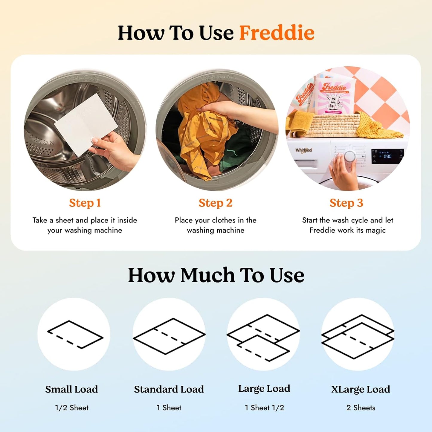 Freddie Laundry Detergent Sheets - Recyclable Packaging - No Mess Strips - 60 Loads - Crisp Frosty Mountain Scent