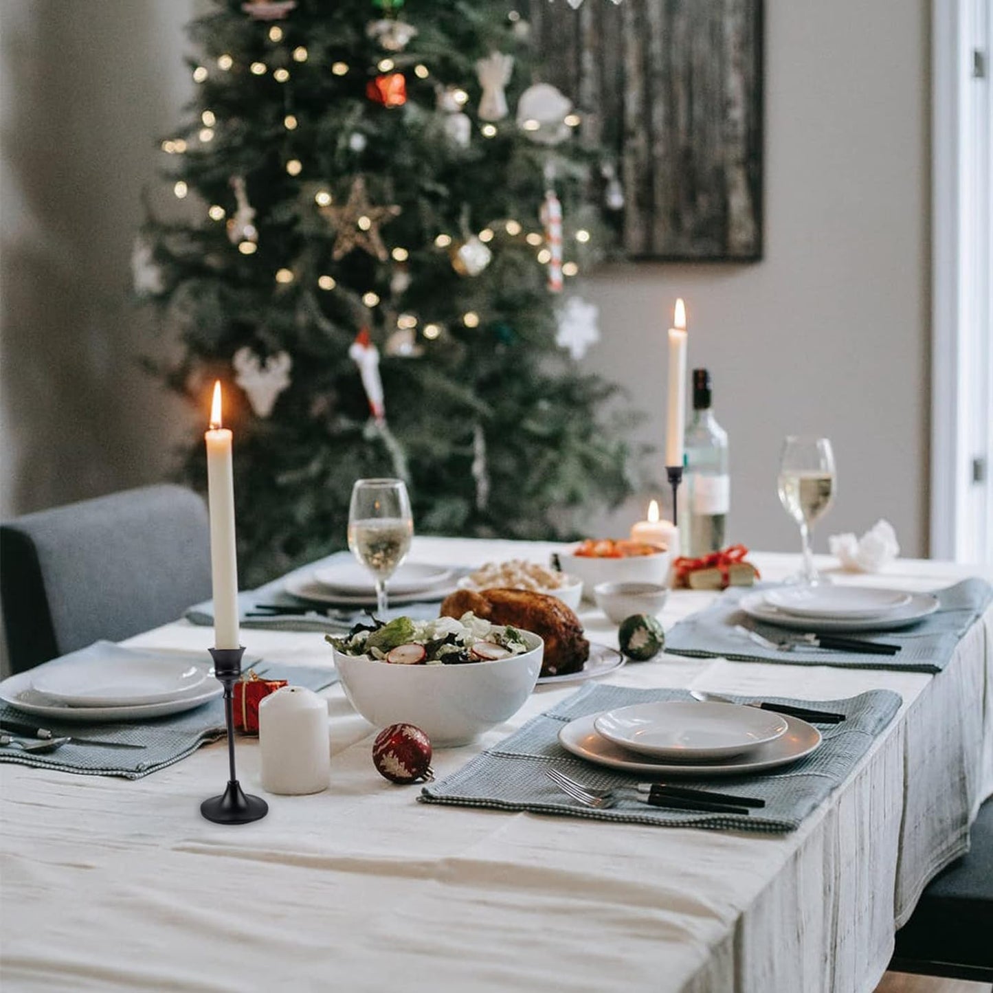 Candlestick Holders,Taper Candle Holder for Candlesticks Black Candelabra Candle Holder Vintage Candle Stick Candle Holders for Fireplace Party Dining Home