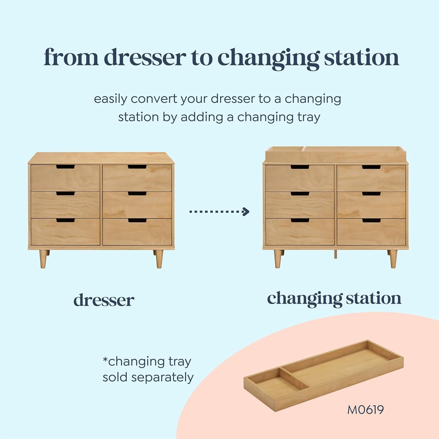 DaVinci Marley 6-Drawer Dresser for Nursery - Wooden Double Chest of Drawers for Kids, Boys & Girls - Multi-Purpose, Storage Baby Dresser for Bedroom, Living Room & Hallway - Easy to Assemble - Honey