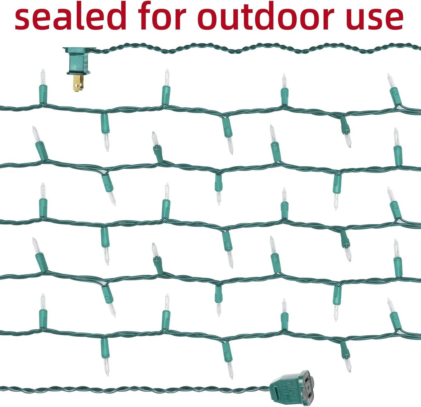 Green Wire,Clear Incandescent Bulb 300 Mini String Lights for Indoor Christmas Tree Garland Birthday Wedding Party Festival Decoration