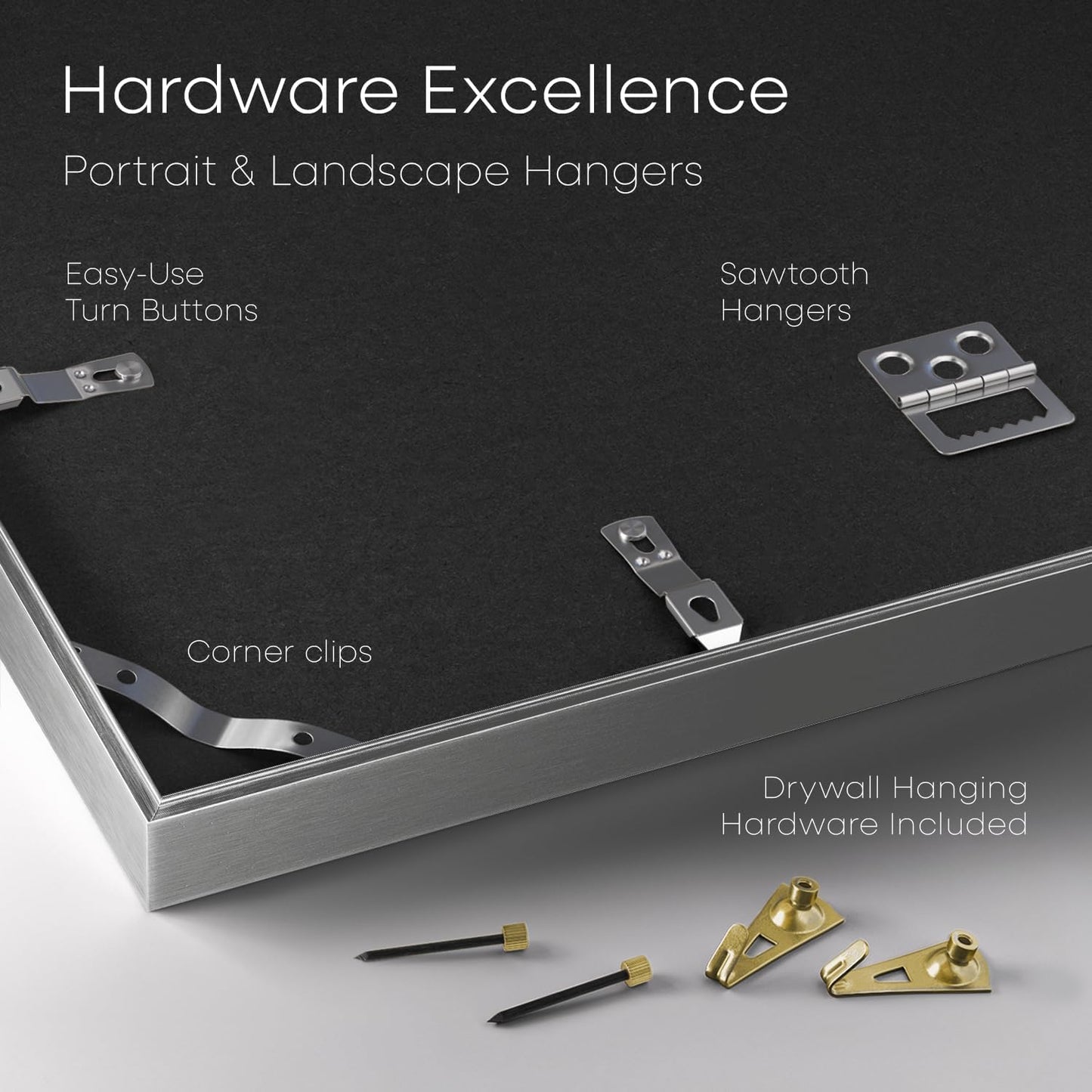 Homeforia 12x12 Silver Frame, High End Metal 12 x 12 Square Picture Frame with Mat 10 x 10 Photo, 12x12 Poster Frames Matted to 10x10 Print, 12 by 12 Hanging Frames, Tempered Glass, Wall Kit, Set of 1