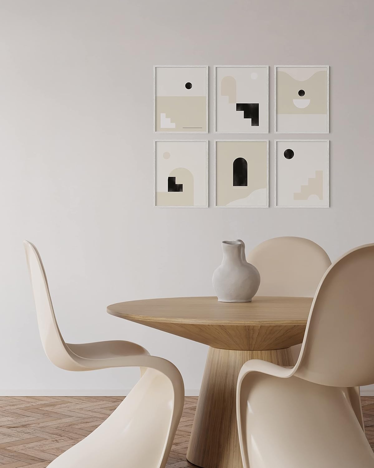 Haus and Hues White Oak 11x14 Picture Frame Set of 6 - Set of 6 11x14 Wood Picture Frame, 11x14 White Picture Frame, 14x11 Picture Frames, White Picture Frames 11x14, White Art Frame (White Oak Frame)