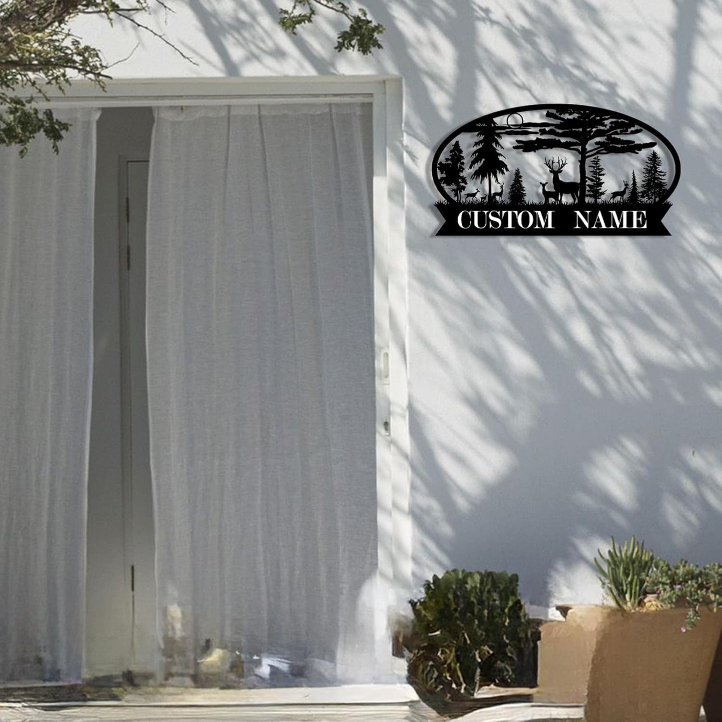 Personalized Hunting Metal Signs Outdoor - Custom Deer Antler Wall Art, Last Name Signs for Home, Rustic Cabin & Lodge Decor, Housewarming Gifts - MADE IN USA