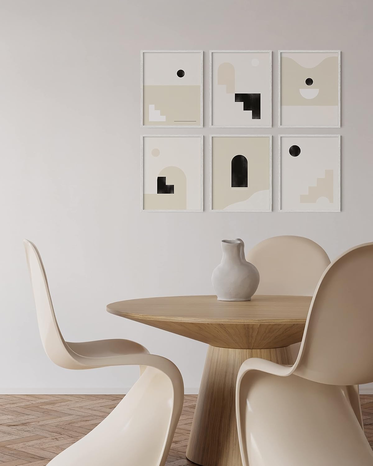 HAUS AND HUES White Oak 12x16 Inch White Picture Frames - Set of 6 White Frames Gallery Wall, White Picture Frames 12x16, White Gallery Wall Frame Set, White Picture Frames Pack (White Oak Frame)