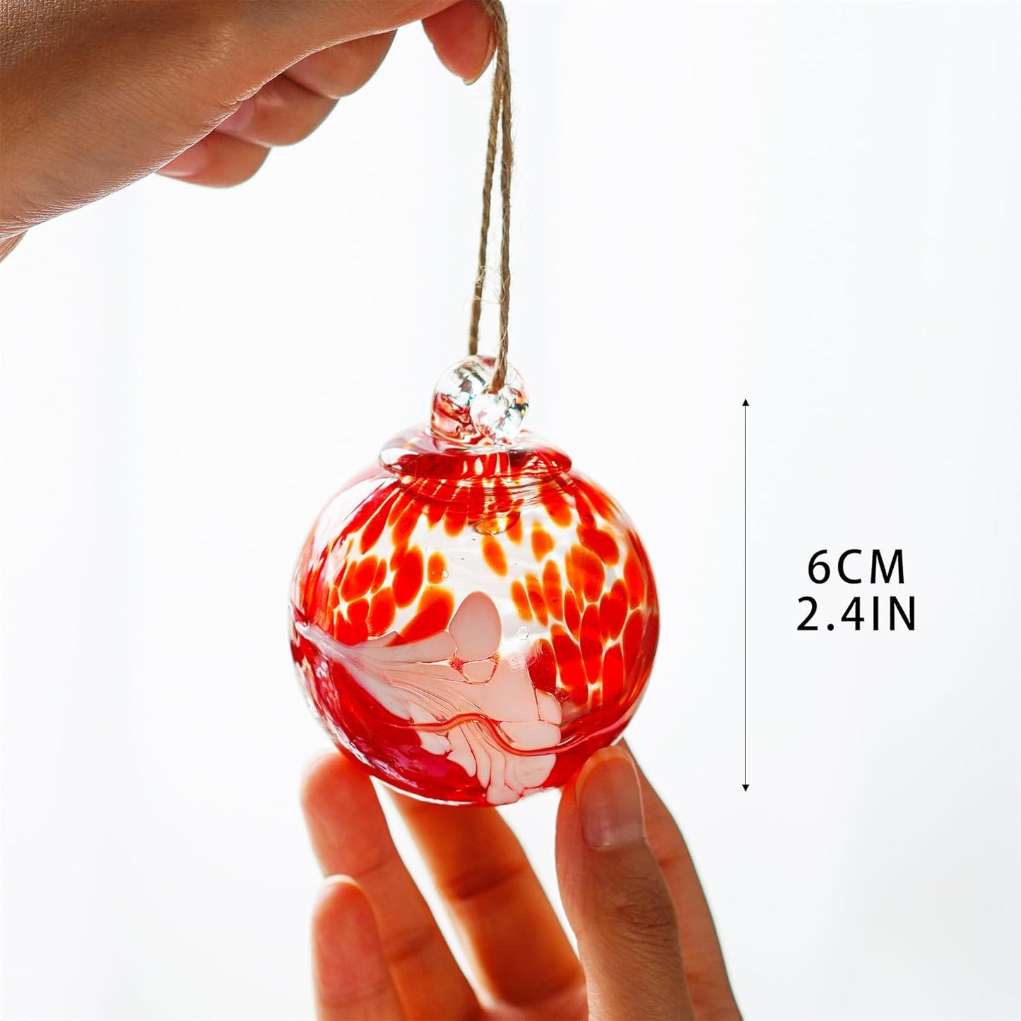 6pcs Hand-Blown Glass Christmas Ornaments Balls Hanging Friendship Balls Glass Witches Ball Gazing Ball for Home Window Outdoor Garden Patio Décor Gifts for mom