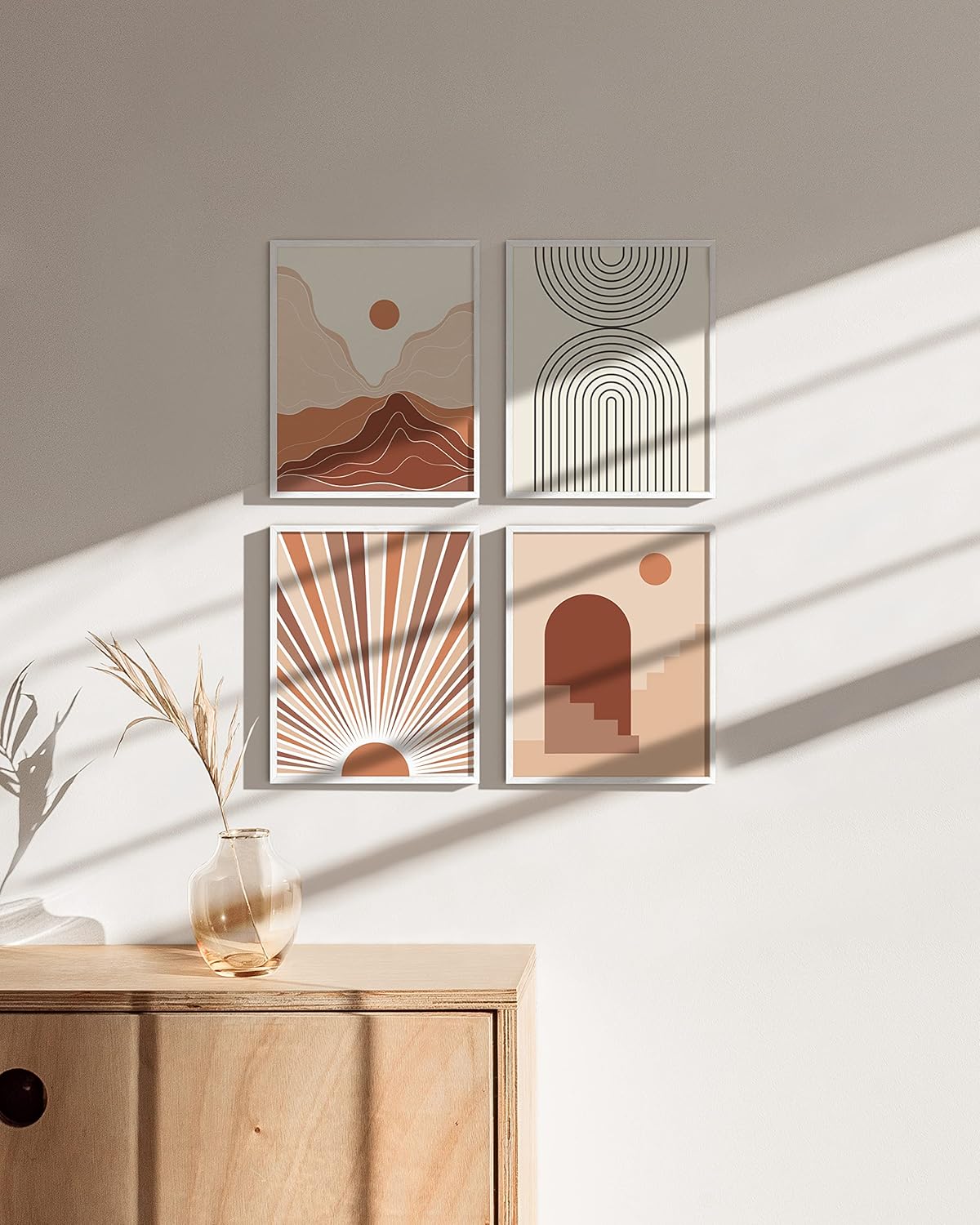 HAUS AND HUES 8x10 Picture Frame Set of 4-8 x 10 Frame White Photo Frames, Wood Frames Bulk, 8x10 Frames Set of 4 for Wall Art (White Oak)