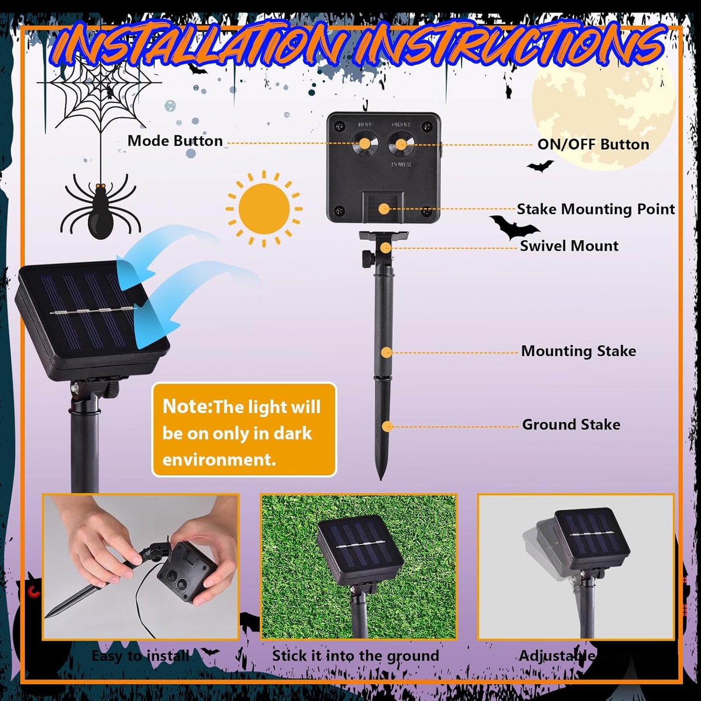 Halloween Lighted Garden Flag for Outside, Witch Feet Shape Flag Yard Decor, 8 Modes 28x40 Double Sided Cauldron Eyeball Black Cat Outdoor Hlloween Decorations for Home Porch(Multi Colored-28x40)