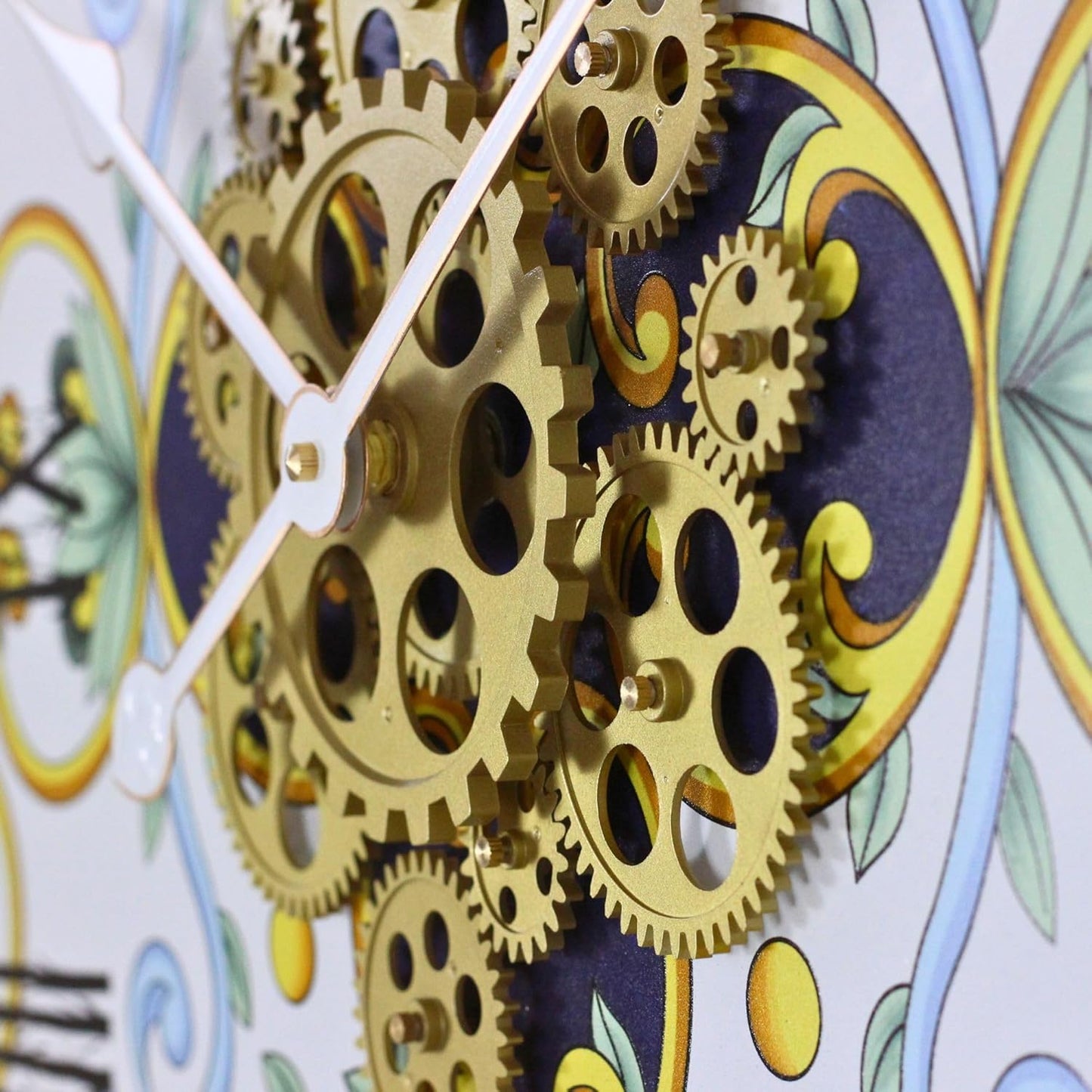 The Gears Clock Wall Clock Italy Collection with Moving Gears (Atrani, 24 inches (60 cm))