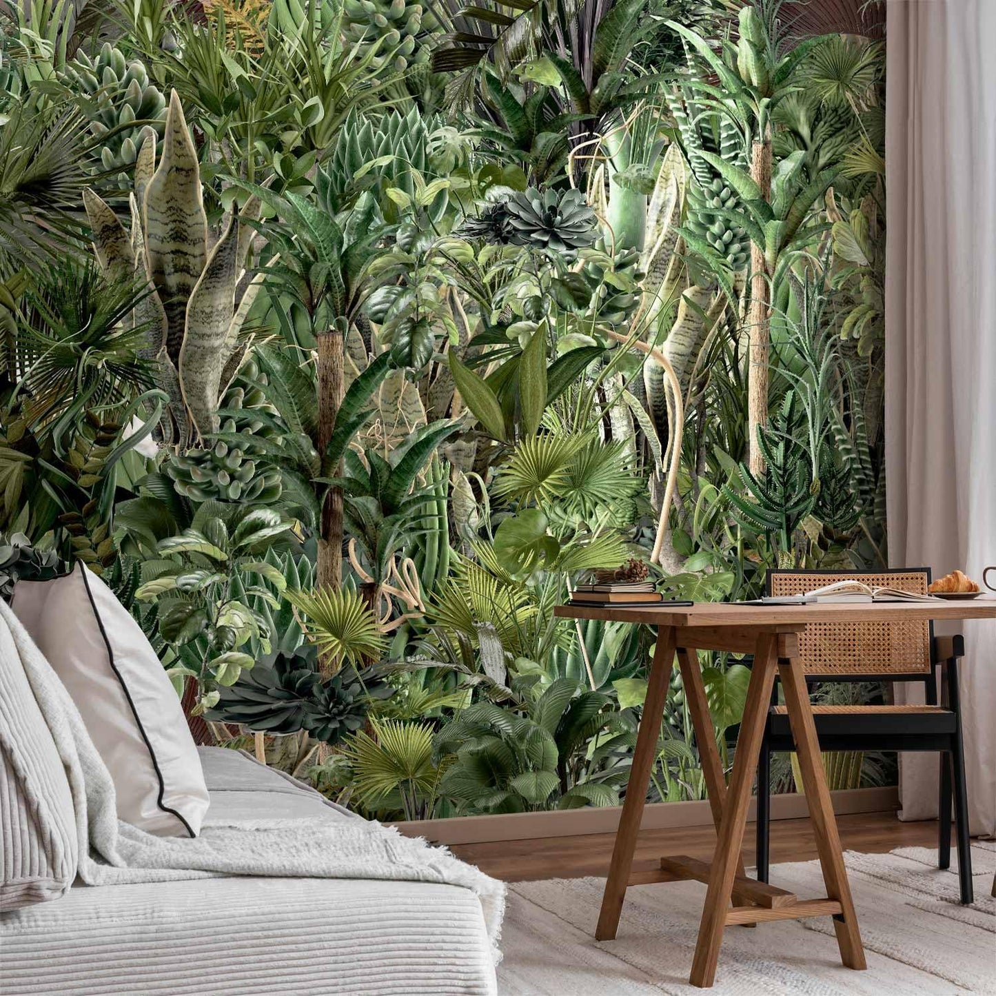 artgeist Wall Mural Leaves 173x124 in - Peel and Stick Self-Adhesive Wallpaper Removable Large Sticker Foil Wall Decor Print Picture Image Design Plants Abstract Nature Botanical b-C-0858-a-a