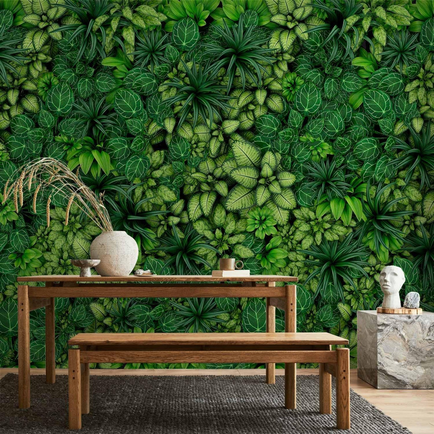 artgeist Wall Mural Plants 154x110 in - XXL Peel and Stick Self-Adhesive Wallpaper Removable Large Sticker Foil Wall Decor Print Picture Image Design Nature Botanics Tropical Leaves b-B-0601-a-a