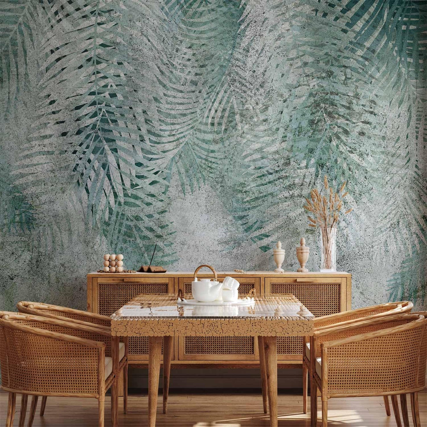 artgeist Premium Wall Mural Leaves 79x55 in - XXL Non-Woven Wallpaper Fleece Wall Decor Photo Print Picture Image Design Nature Botanical Plants Palm Abstract b-C-0861-a-a