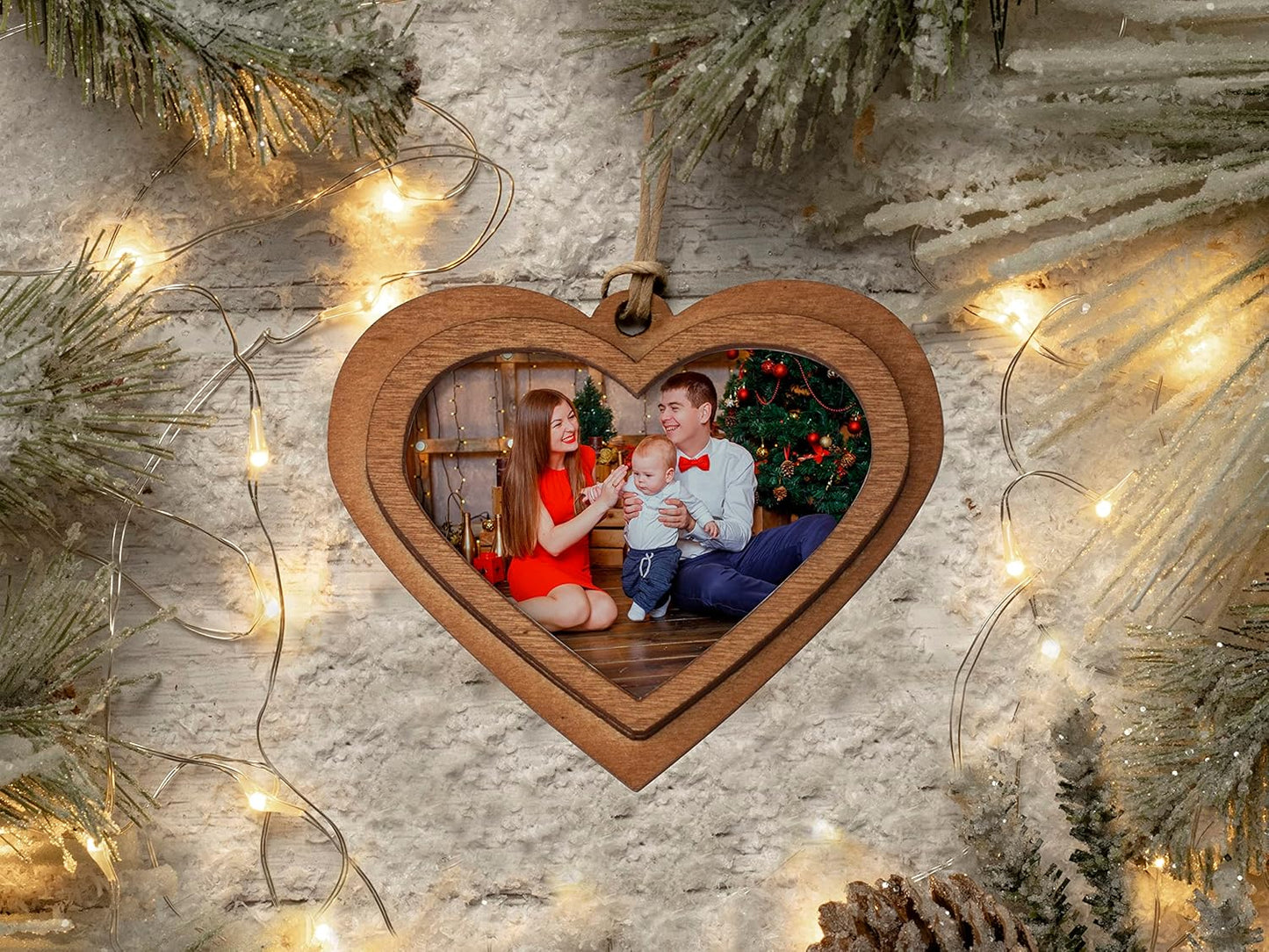 Wood Heart-Shaped 2.25" x 1.75" Photo Ornament - Pack of 100