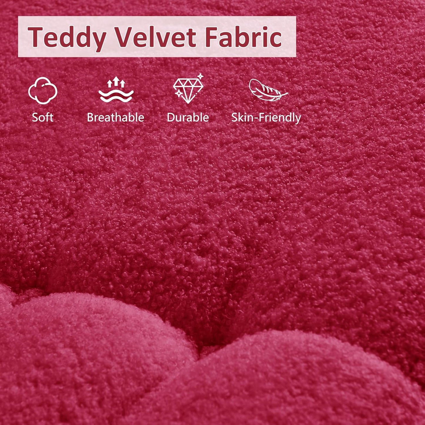 Bean Bag Chair, Oversized Bean Bag Chair for Living Room, Fireside Chair for Adults with Memory Foam Filled, Big Accent Lounge Floor Sofa for Reading, Relax, No Assembly Required. (Burgundy 3-Seater)