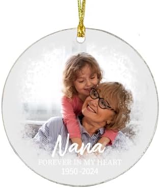 Personalized Memorial Ornament - Custom Photo Keepsake Gift - Remembrance Ceramic Ornament for Loss of Loved One - Nana Mom Dad Family Tribute