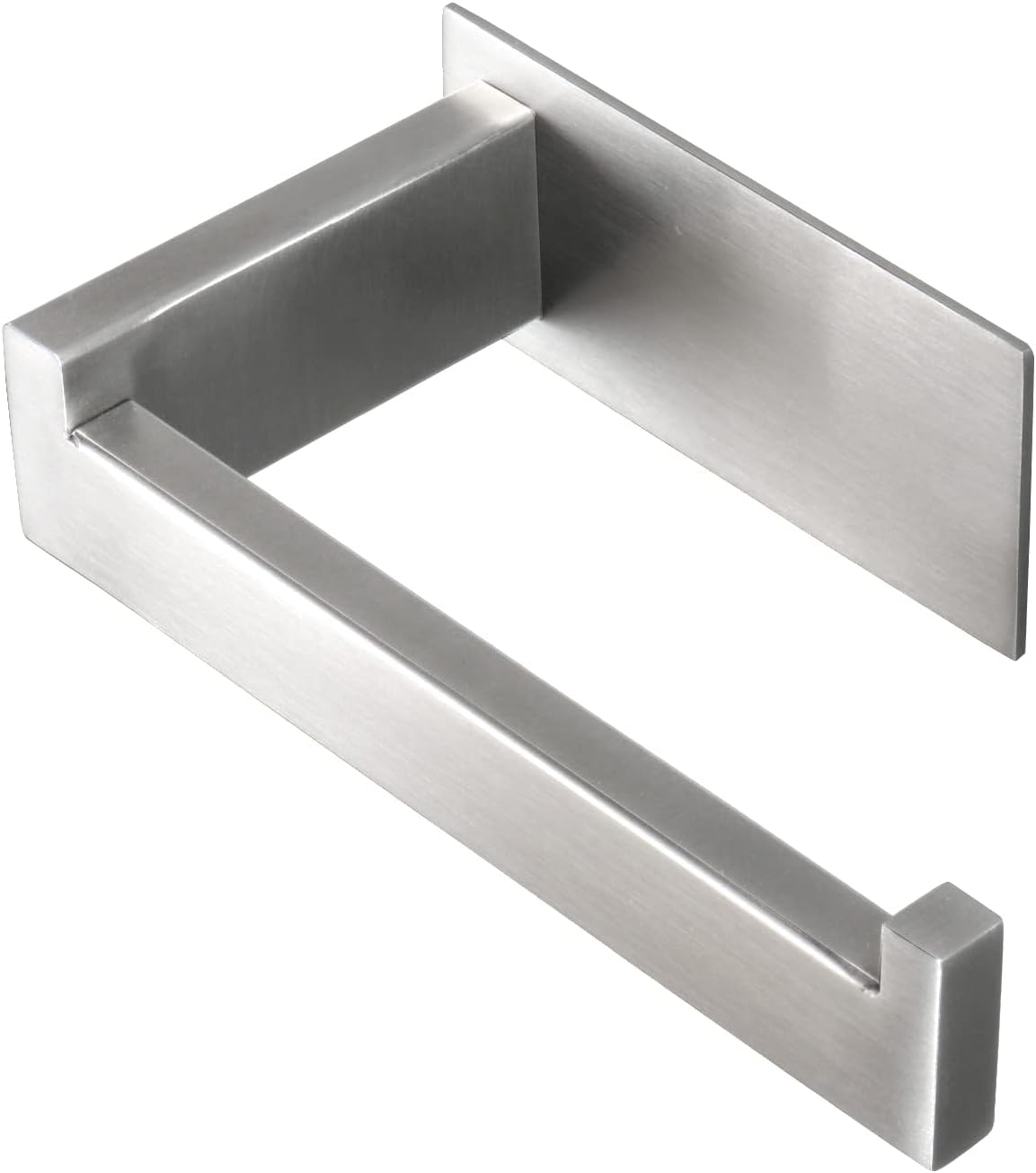 Toilet Paper Holder, Self Adhesive Tissue Holder Stainless Steel Rustproof Paper Roll Holder, No Drilling Easy to Install, Toilet Paper Rack Suitable for Office, Bathroom (Brushed Nickel)