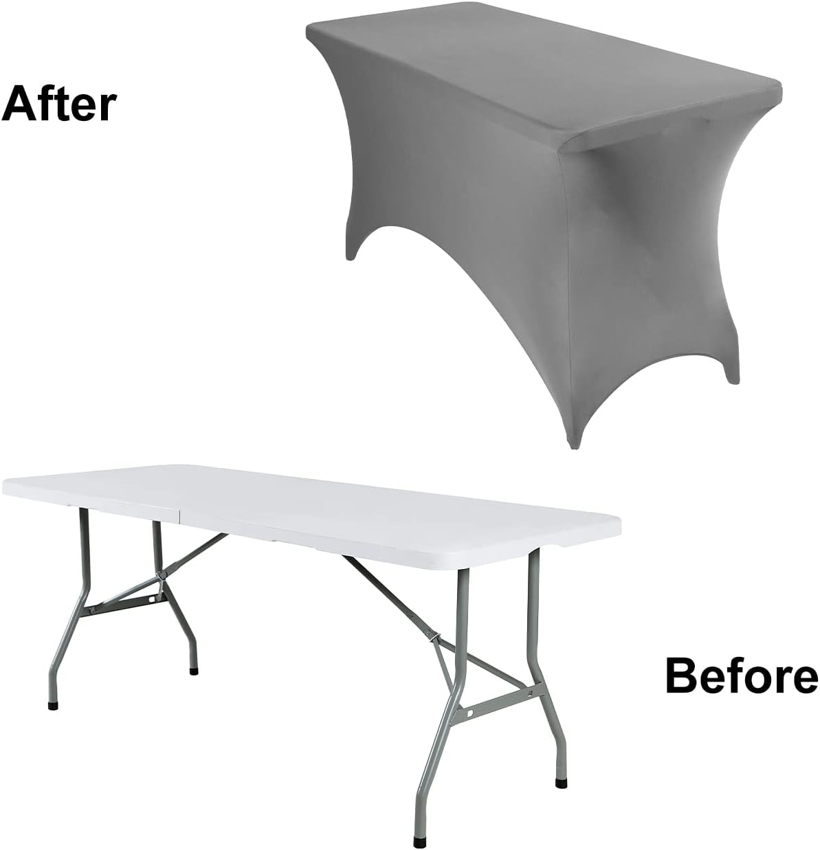 2Pack Spandex Waterproof Table Covers 4ft，Spandex 4ft Waterproof Table Cover for Party,Wedding, Banquet, and Events(Gary)