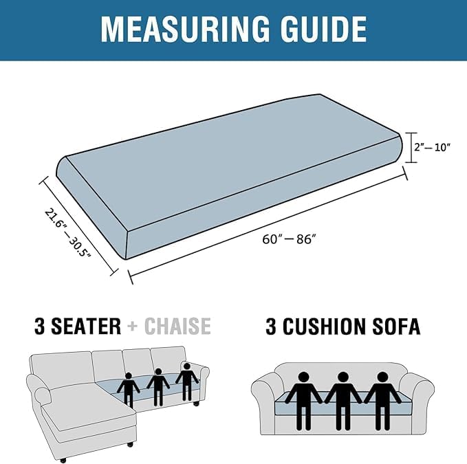 H.VERSAILTEX Super Stretch Individual Seat Cushion Covers Sofa Covers Couch Cushion Covers Slipcover Sets Thick Jacquard Textured Twill Fabric (1 Piece Sofa Cushion Cover, Rust)