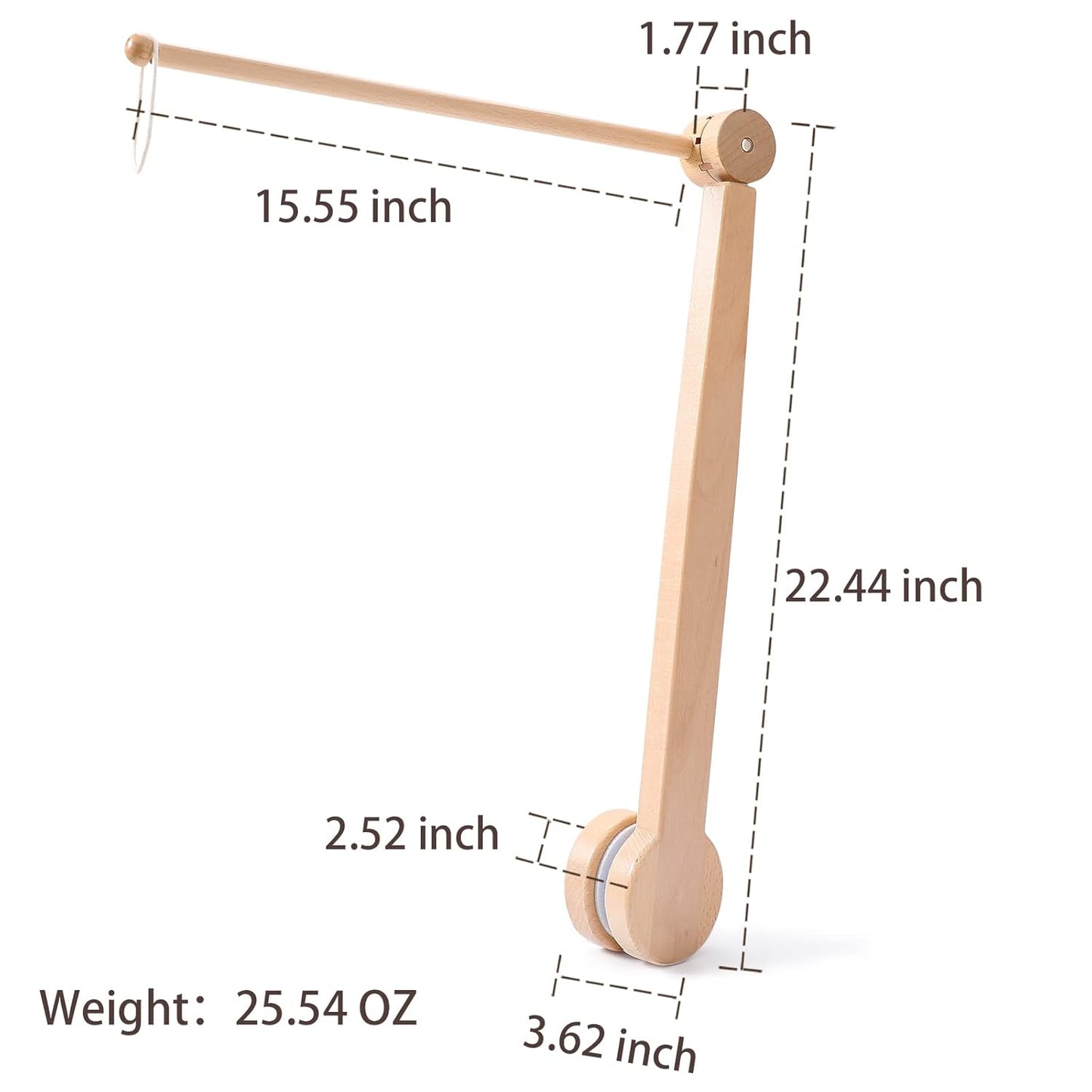 Baby Crib Mobile Arm,HBM Wooden Mobile Arm for Crib Mobile Hanger for Crib Baby Girl Nursery Decor