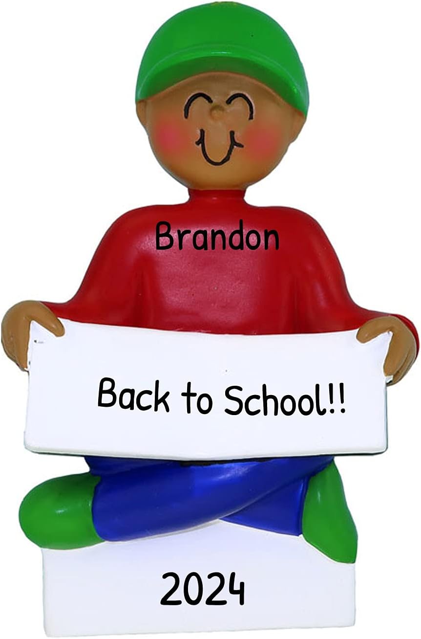 Personalized Child Christmas Tree Ornament - Toddler Pajamas Sleep Time Story Book Reader PJs Lover Kid - Free Customization