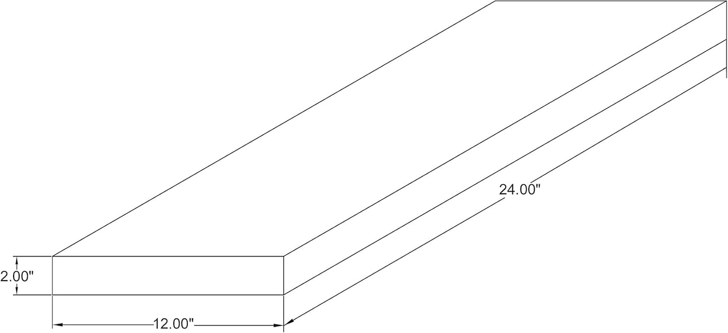 Joel's Antiques - 24 Inch Wooden Floating Shelves for Wall - 24x12x2 in - Made of Natural Wood - Short Heavy Duty Rustic Wall Shelves for Bedroom - Perfect for Bathroom, Kitchen - Medium Brown