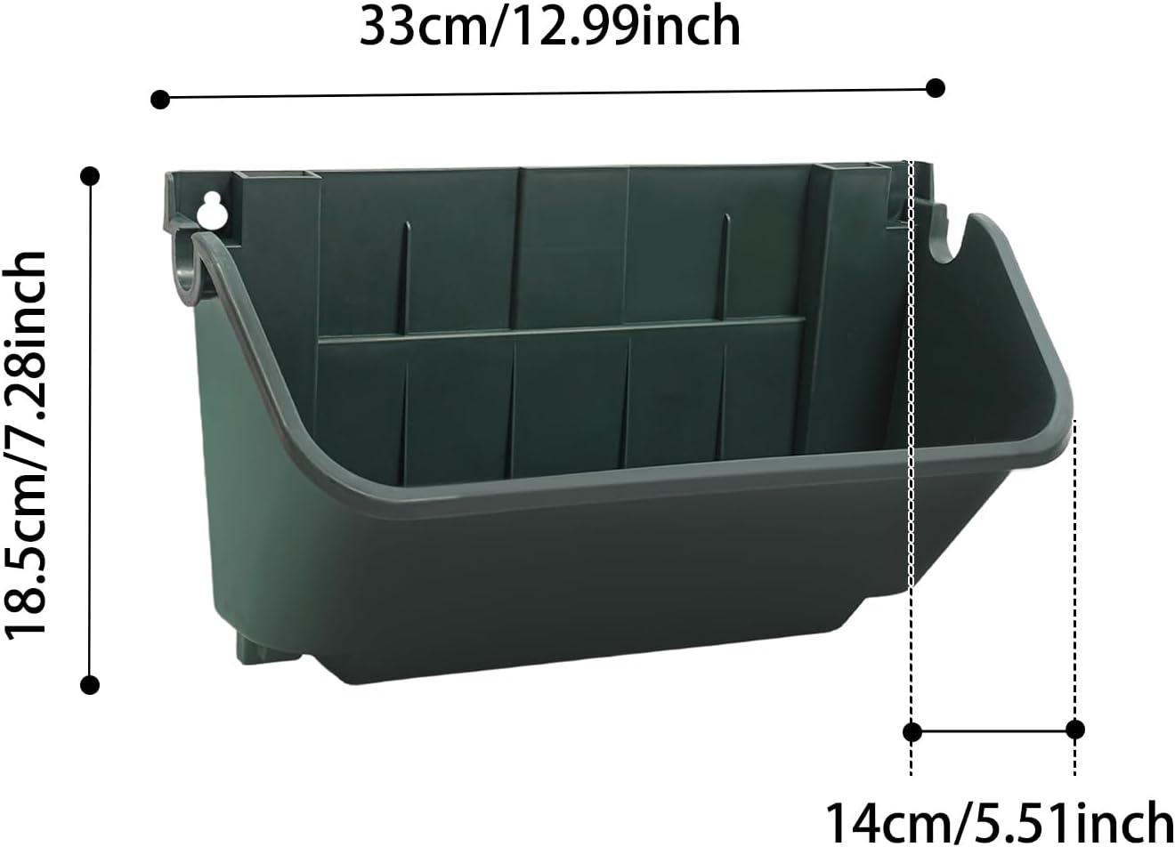 18Pcs Vertical Wall Planter, 13 inch Wall Mounted Garden Planters, Plastic Wall Hanging Planter with Drainage Holes, Wall Planters for Patio Outdoor Decor, Balcony Plant Hanging Flowerpot (Green)