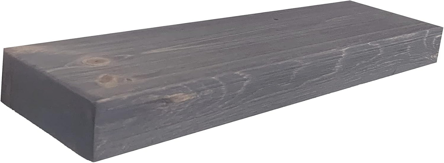 joelsantiques - 30 Inch Wooden Floating Shelves for Wall - 30x6x2 in - Made of Natural Wood - Long Heavy Duty Rustic Wall Shelves for Bedroom - Perfect for Living Room, Kitchen - Gray, Grey