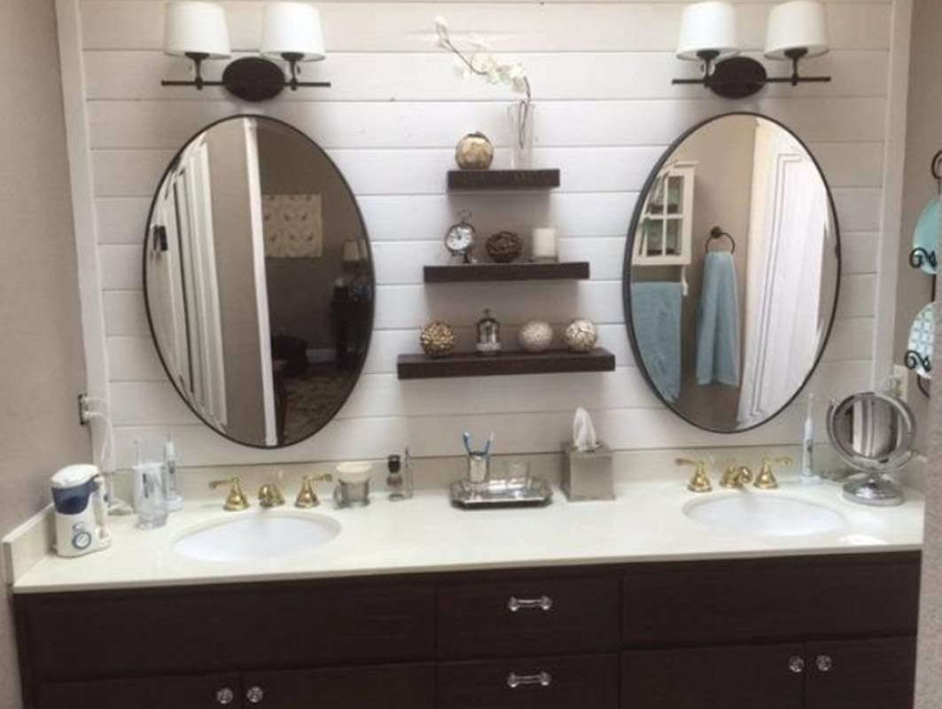 joelsantiques 24 Inch Wooden Floating Shelves for Wall - 24x6x2 in - Made of Natural Wood - Short Heavy Duty Rustic Wall Shelves for Bedroom - Perfect for Bathroom, Kitchen - Mocha