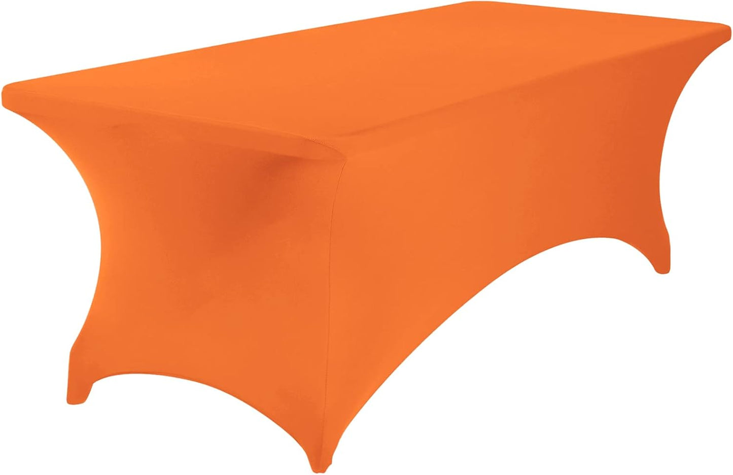 4Pack Spandex Waterproof Table Covers 8ft，Spandex 8ft Waterproof Table Cover for Party,Wedding, Banquet, and Events(Orange)
