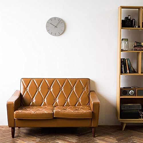 Stephanie Imports Modern Minimalist Concrete Hiding Gray (Numberless Dial) Silent Wall Clock