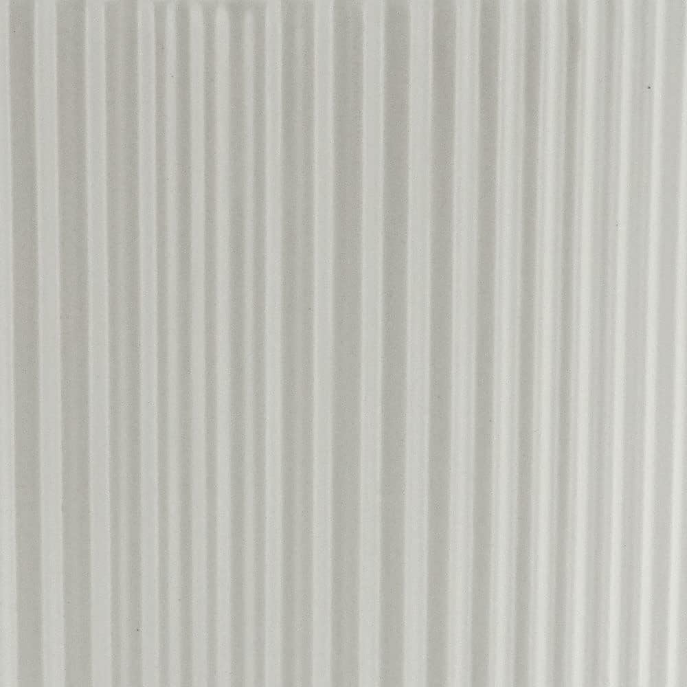 Amazon Basics Fluted Ceramic Round Planter, 8-inch, White