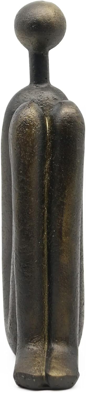 Lukitas Thinker Decorative Bookends, Non-Slip Book Holder, Book Ends for Shelves Living Room Office Home Decor, Resin, 1Pair/2Piece 9''