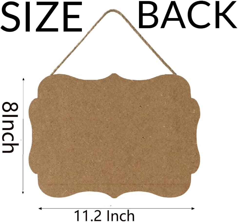 Personalized Wooden Welcome Sign Hanging Door Sign Farmhouse Decor for Home Office 11.2 * 8 Inch