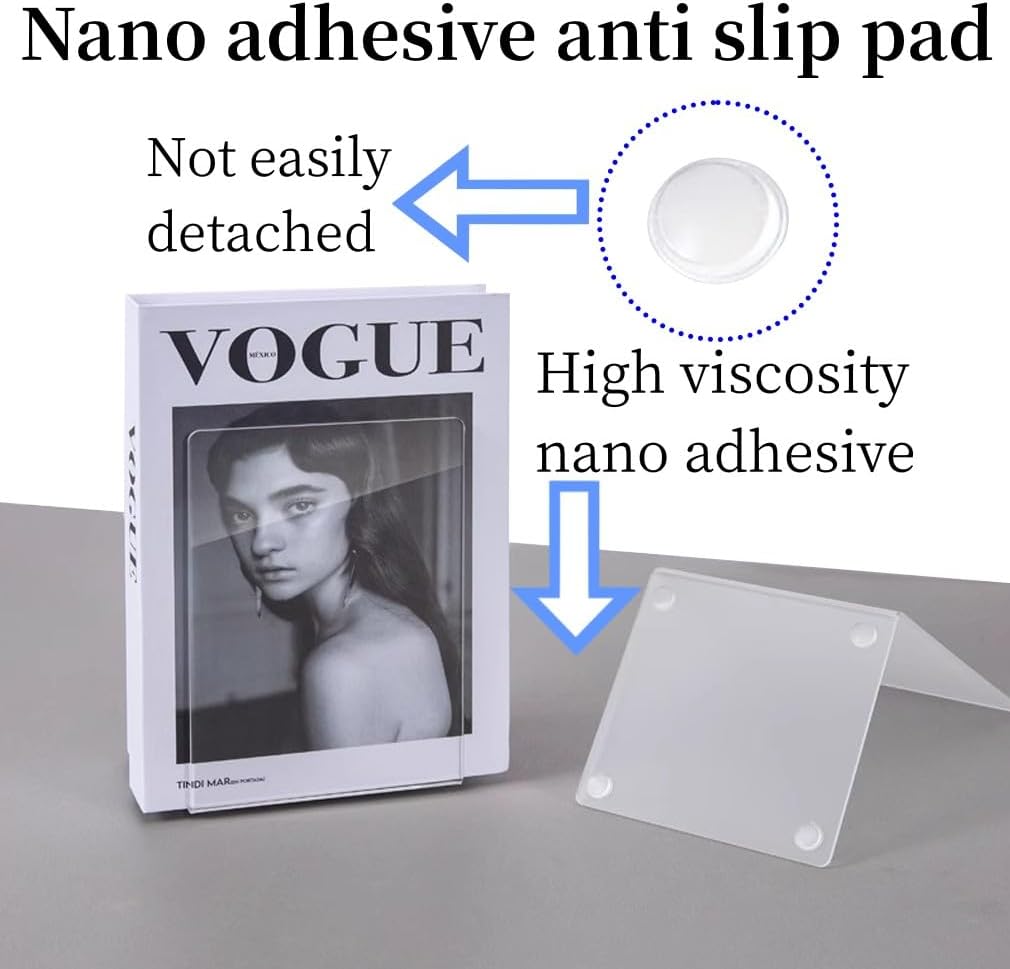 Lulonpon 16 Pieces Book Ends, Bookend, Books Ends for Shelves, Books Ends for Heavy Books, Clear Bookends, Acrylic Bookends for School, Library,Desktop Organizer and Book Shelves