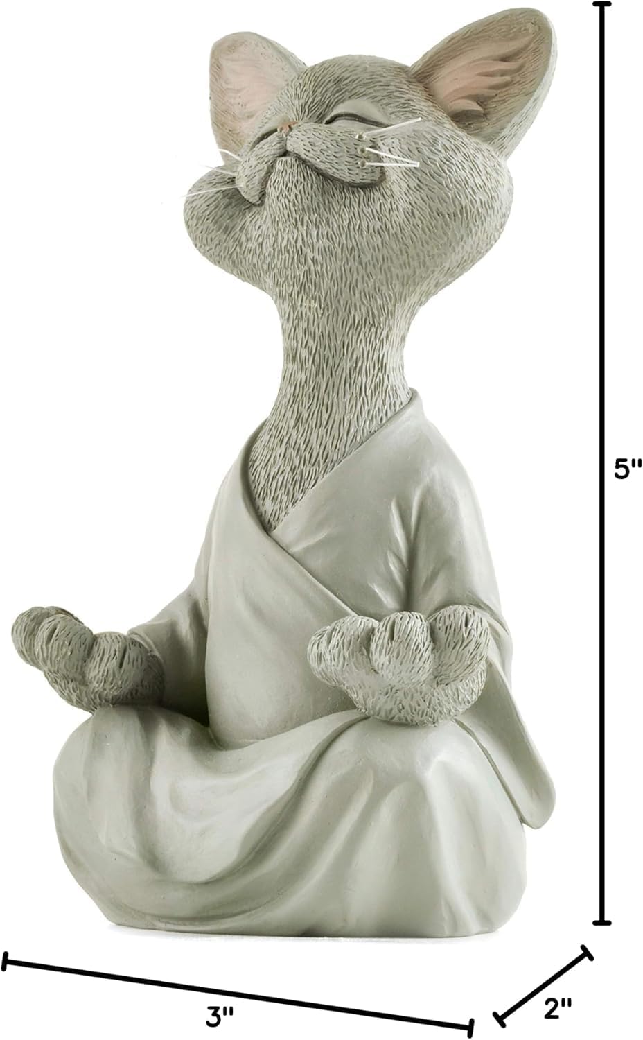 JFSM INC. 5" Whimsical Happy Cat Buddha Figurine – Zen-Inspired Resin Cat Statue – Meditating Animal Sculpture for Mindful Home or Office Decor – Peaceful Gift for Cat Lovers and Yoga Fans