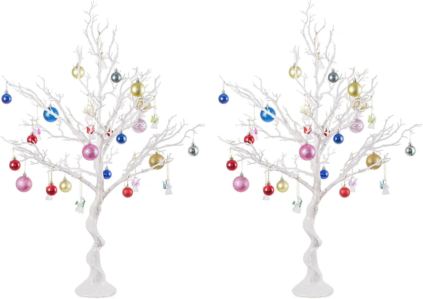NUPTIO Artificial Christmas Tree Branch: 3.44 feet Tall White Manzanita Tree Halloween Centerpiece Wedding Centerpieces for Tables - Decorative Ornament Display Tree Branches for Weddings (2 Pc)