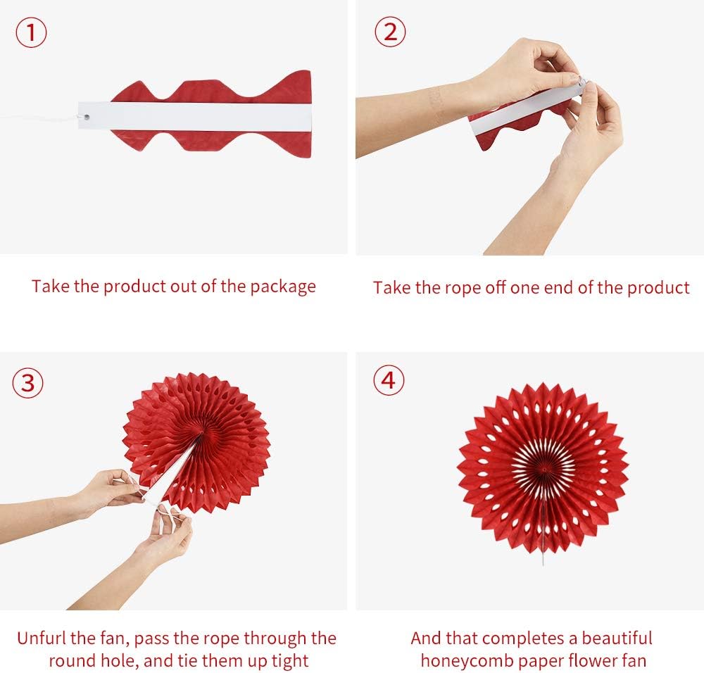 BEISHIDA Hot Pink Combination Hanging Honeycomb Round Paper Fans Decoration Bachelorette Theme Tissue Paper Fan Garland for Bridal Shower Women Girls Birthday Wedding Party Supplies（10packs）