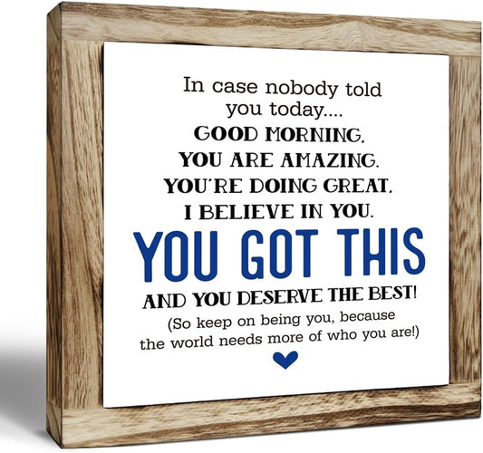 nspirational Wood Sign, Wooden Plaques Table Decor, Office Desk Sign, Farmhouse Home Decorate, Affirmation Signs Decorate Gift, Encouragement Gift, In Case No Nobody Told You Today Signs