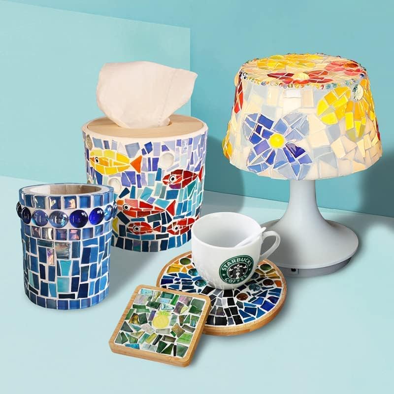 1.1 LB Irregular Crystal Mosaic Tiles,Small Particle Color Decal Crystal Glass Tile DIY Hobbies Children Handmade Crystal Craft for DIY Handmade Decorative Materials (Black White Gray Series)