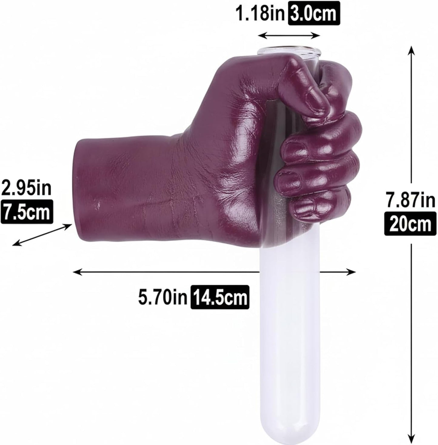 Creative Wall Hanging Sculpture, Artistic Wall Hanging Hand Sculpture with Test Tube vases, Home Decoration Hand Against Wall (Purple)