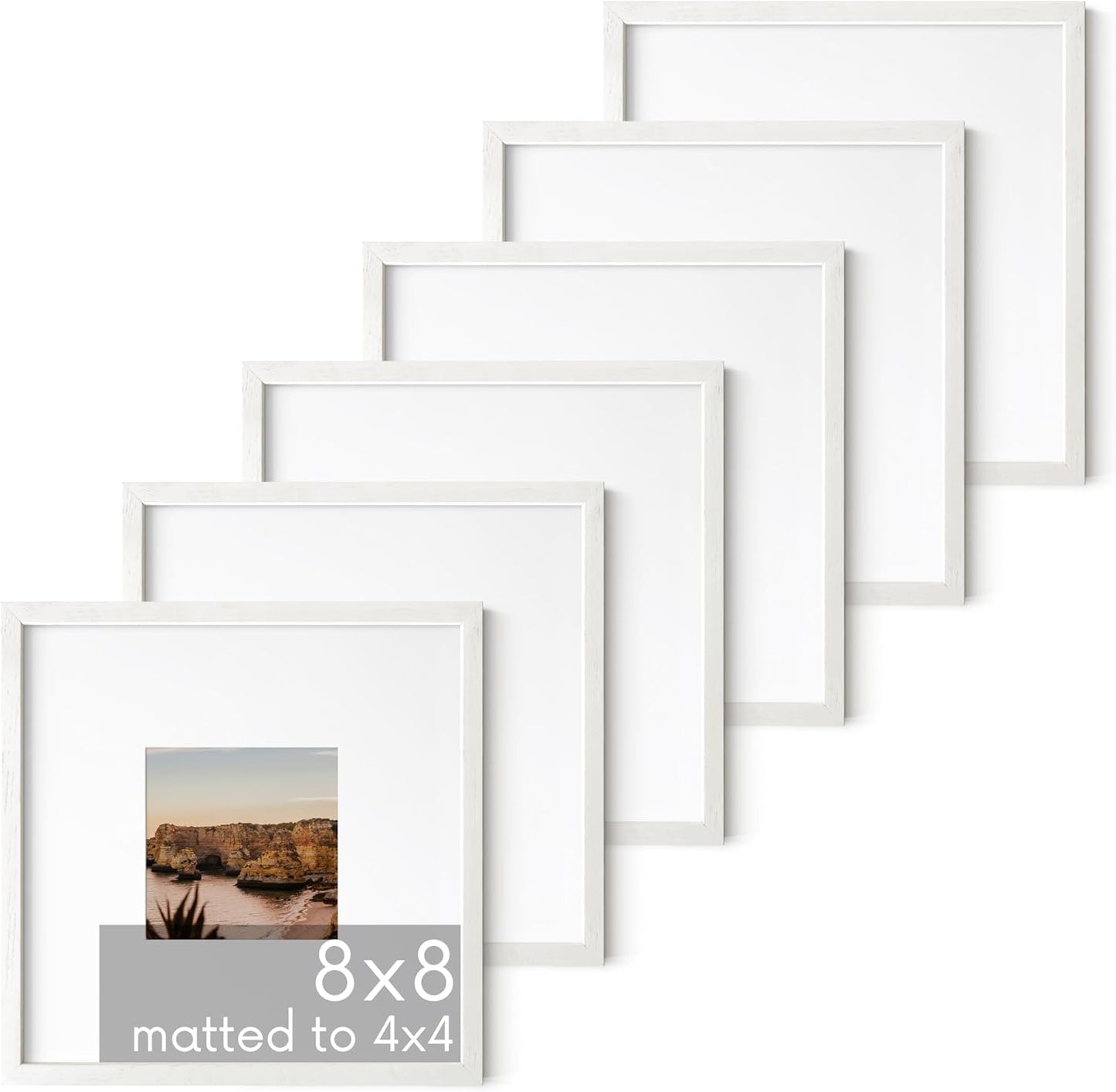HAUS AND HUES White Square Frames Set of 6-8x8