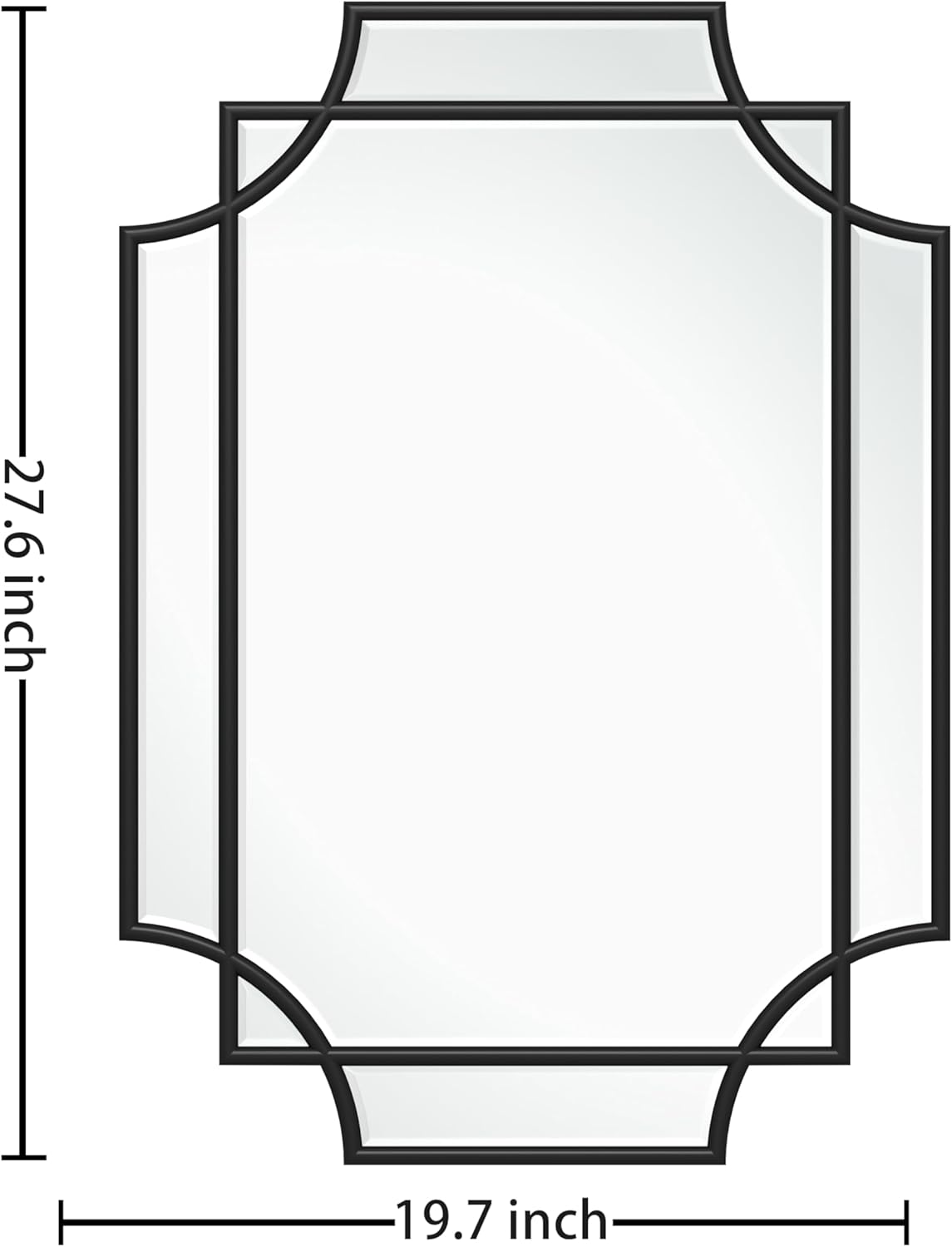 Bathroom Mirror for Wall Black Farmhouse Wall Vanity Mirror for Over Sink Wood Framed Beveled Mirrors Deco（20 * 28IN/Black）