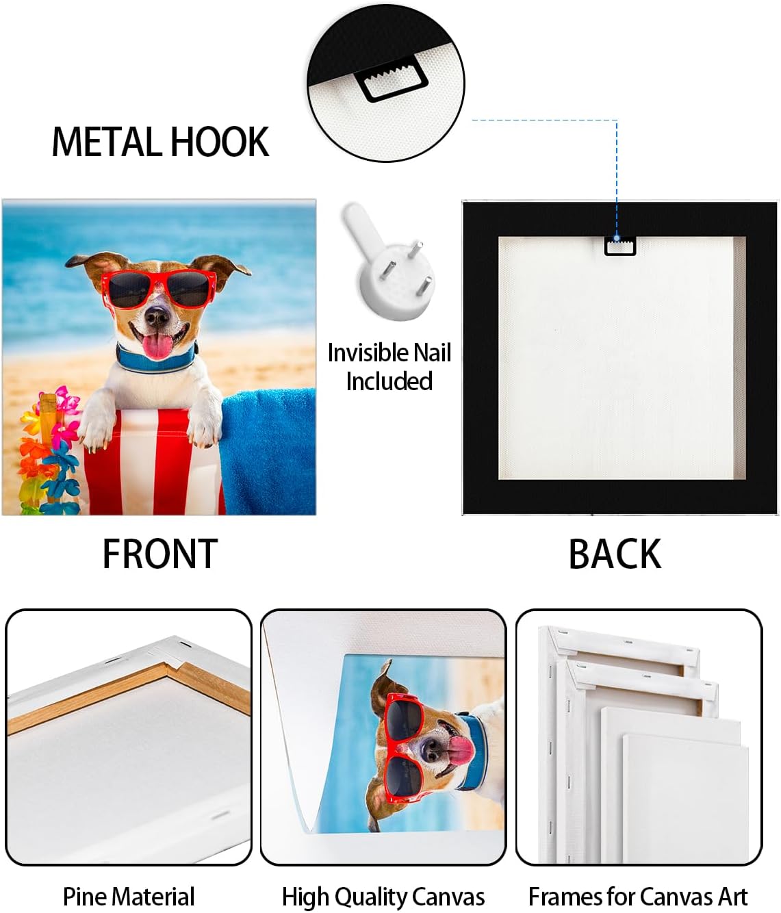 AbcCustomize Canvas Prints with Your Photos，Custom Canvas Wall Art for Bedroom, Living Room, Farmhouse Decor，Personalized Gifts Canvas Prints for Family，Friend，Lover，Pet