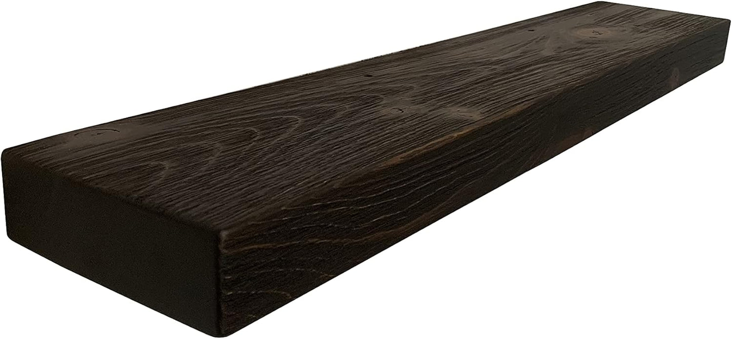 joelsantiques - 48 Inch Wooden Floating Shelves for Wall - 48x6x2 in - Made of Natural Wood - Long Heavy Duty Rustic Wall Shelves for Bedroom - Perfect for Living Room, Kitchen - Mocha