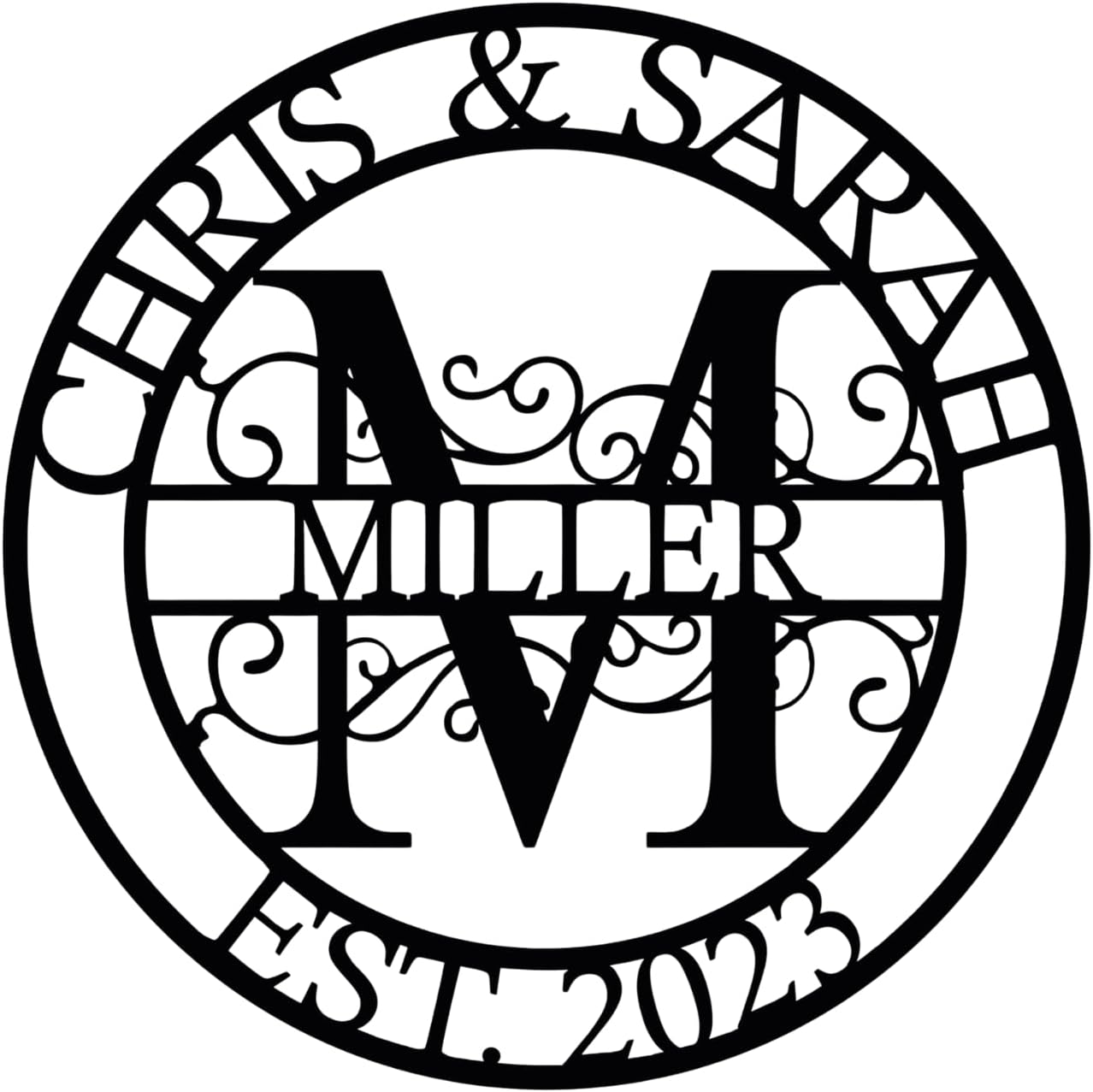 Personalized Family Name Sign, Split Letter Monogram Wall Art Decor, Durable Steel Family Last Name Decor, Custom Signs Indoor or Outdoor, Personalized Wedding Gifts, Housewarming Gift