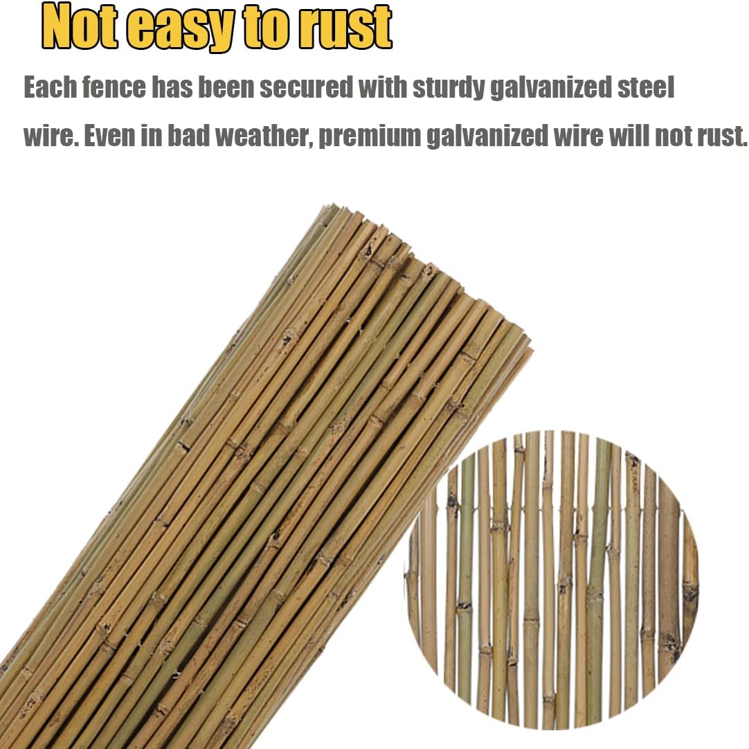 4Ft High x 8 Ft Long x 0.7In D Bamboo Fencing, Natural Bamboo Fence Rolls, Eco-Friendly Privacy Fencing for Outdoor Balcony Patio Garden Border Pool