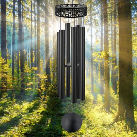 ASTARIN 60'' Deep Tone Wind Chimes for Outside -Extra Large Windchimes with 6 Heavy Tubes, Memorial Wind Chimes Outdoor for Garden Hanging Décor,Sympathy Gifts, Black